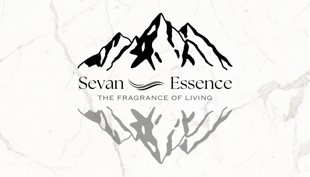 Sevan Essence logo with mountain design on a transparent background
