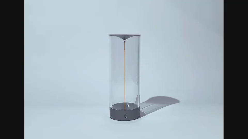 Magnetic Quantum Light lamp featuring a sleek transparent design with touch control dimming and adjustable brightness.
